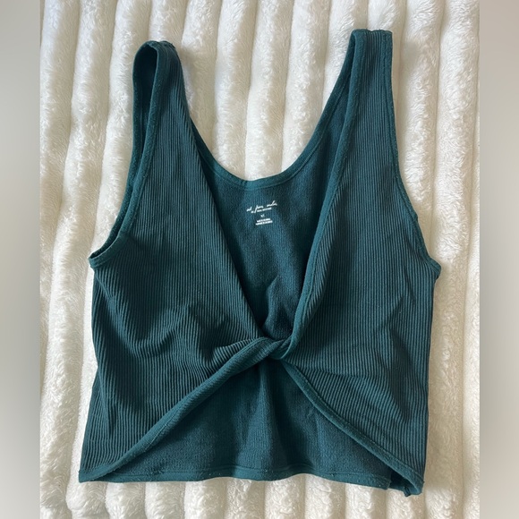 Urban Outfitters Tops - Urban Outfitters Teal Ribbed Twist Crop Top